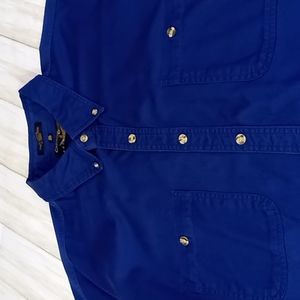 Canyon Guide Outfitters Short Sleeve Button Down Blue Shirt Men's Size 2XL